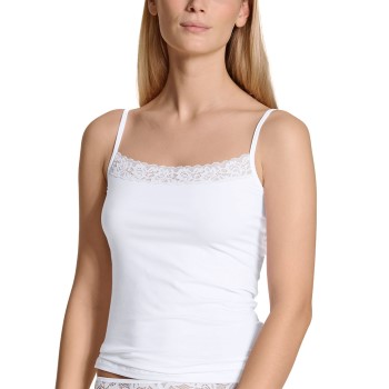 Calida Natural Comfort Lace Spaghetti Top Hvid bomuld XX-Small Dame