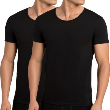 Se Sloggi 2P Men 24 7 T-Shirt Sort bomuld Large Herre ved Timarco