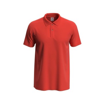 Se Stedman Polo Men Orange/Rød bomuld Large Herre ved Timarco