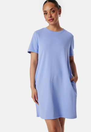 Se Pieces Pcchilli Summer Sweat Dress Dusty Blue S ved Bubbleroom