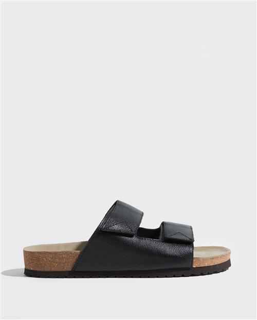 Selected Homme Slhbastian Leather Strap Slider B Sandaler Black