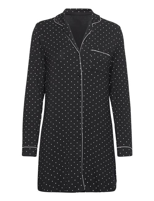 Se Hunkemöller Shirtdress Ls Jersey Dots Hunkemöller Black ved Booztlet