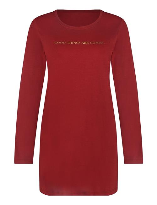 Hunkemöller Nightie Ls R-Neck Good Things Hunkemöller Red