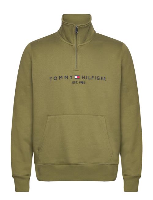 Se Tommy Hilfiger Tommy Logo Mockneck Tommy Hilfiger Khaki ved Booztlet