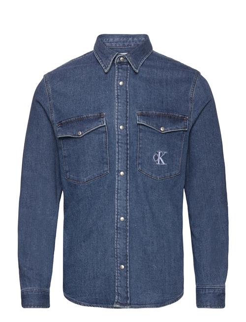 Se Calvin Klein Jeans Slim Denim Shirt Calvin Klein Jeans Blue ved Booztlet