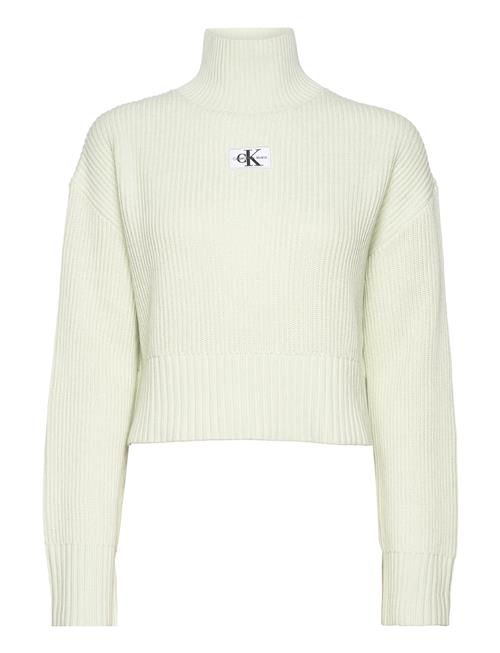 Se Calvin Klein Jeans Label Chunky Sweater Calvin Klein Jeans Green ved Booztlet