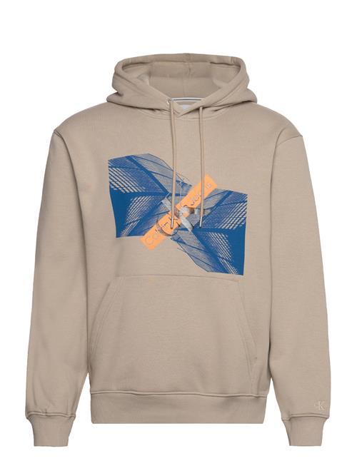 Se Calvin Klein Jeans Skyscraper Urban Graphic Hoodie Calvin Klein Jeans Beige ved Booztlet