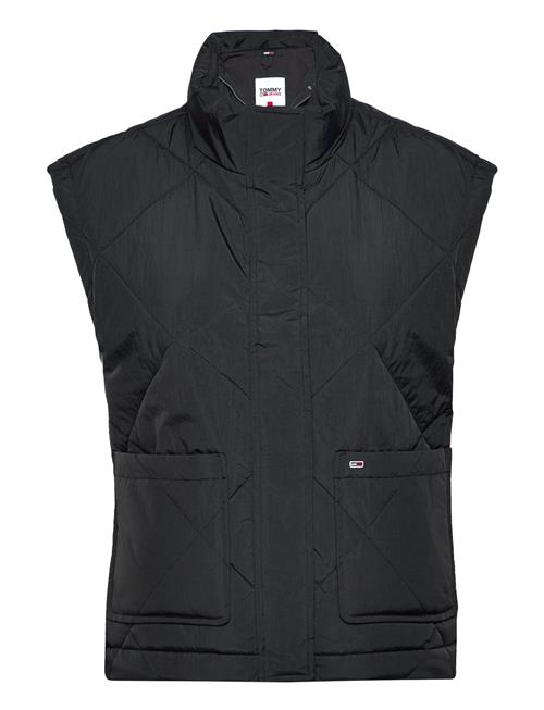 Se Tommy Jeans Tjw Diamond Quilt Vest Tommy Jeans Black ved Booztlet