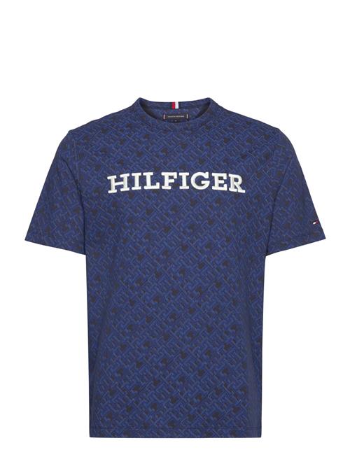 Se Tommy Hilfiger Aop Monogram Tee Tommy Hilfiger Navy ved Booztlet