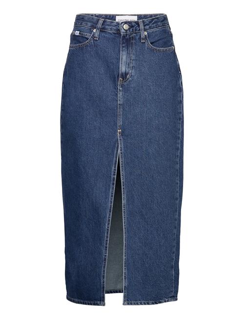 Calvin Klein Jeans Front Split Maxi Denim Skirt Calvin Klein Jeans Blue