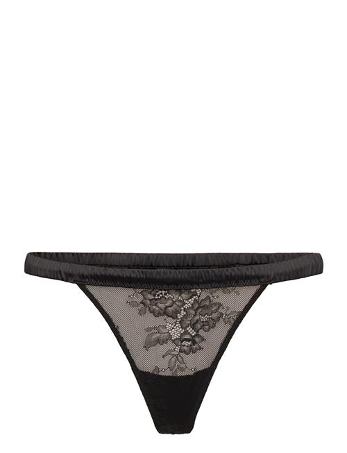 Understatement Underwear Lace Satin Thong Understatement Underwear Black