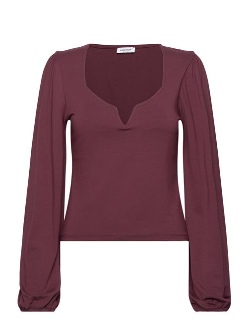 Bubbleroom Rudina Puff Sleeve Top Bubbleroom Burgundy