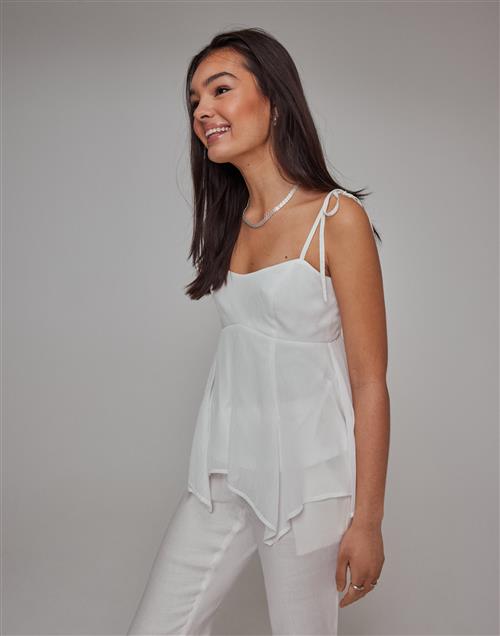 Nelly - Hvid - Chiffon Strap Top