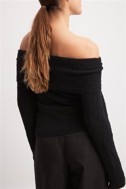 NA-KD Off shoulder striktop - Black