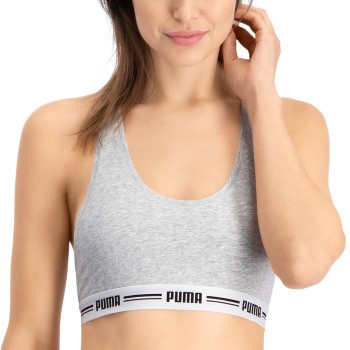 Puma Bh Iconic Racer Back Bra Grå Medium Dame