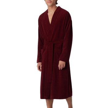 Se Schiesser Terry Bathrobe Rød Medium Herre ved Timarco