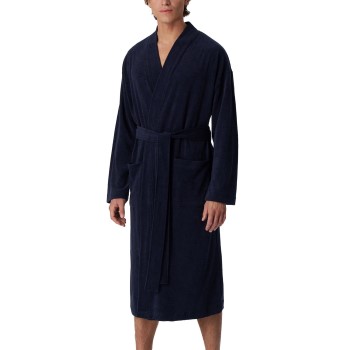 Se Schiesser Terry Bathrobe Marineblå Small Herre ved Timarco