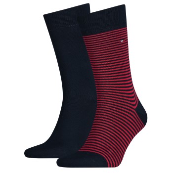 Tommy Hilfiger Legwear Tommy Hilfiger Strømper 2P Men Sock Stripe Rødstribet Str 39/42 Herre