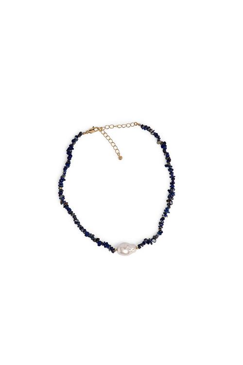 Big Pearl Colored Necklace - Blue