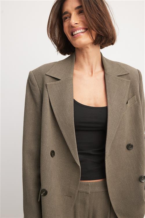 Se The Hanna Schönberg Edit Double Breasted Blazer - Brown ved NA-KD