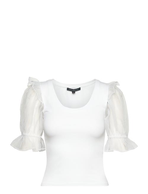 French Connection Rosana Cotton Mix Organza Top French Connection White