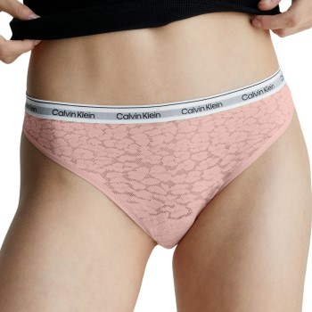 Calvin Klein Trusser Lace Thong Lyserosa polyamid Medium Dame