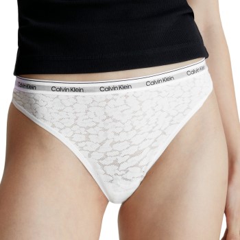 Calvin Klein Trusser Lace Thong Hvid polyamid Small Dame