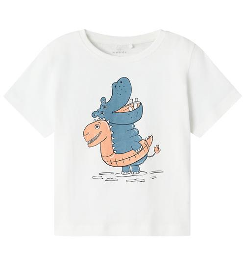 Se Name It Name It T-shirt - NmmVagno - Bright White m. Flodhest ved KidsWorld