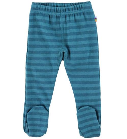 Se Joha Leggings m. Fod - Uld - BlÃ¥stribet ved KidsWorld