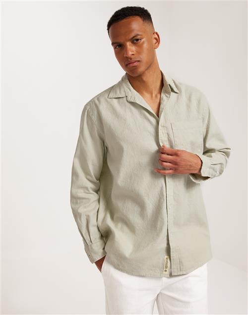 Woodbird WBYuzo Linen Shirt Hverdagsskjorter Beige