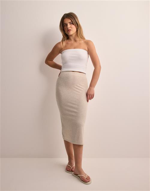 Only - Beige - Onlemma Slit Skirt Jrs Noos