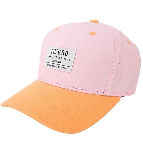 Se Lil' Boo Copenhagen Lil' Boo Copenhagen Kasket - Organic Block Snapback - Pink/Orang ved KidsWorld