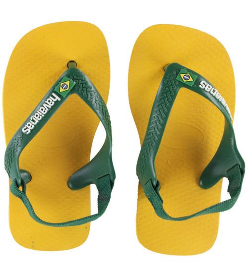 Se Havaianas Klipklapper - Baby Brasil Logo II - Pop Yellow/Amazon ved KidsWorld