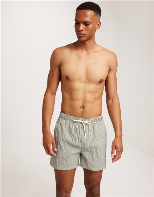 Selected Homme Slhcooper Seersucker Swimshorts Badeshorts Ternet/Stribet