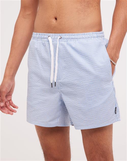 Only & Sons Onsted Stripe Seersucker Swim Noos Badeshorts Quiet Harbor