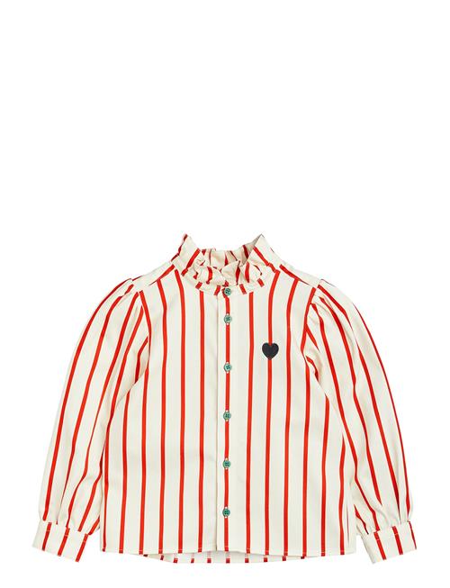 Se Mini Rodini Stripe Woven Blouse Mini Rodini Red ved Booztlet