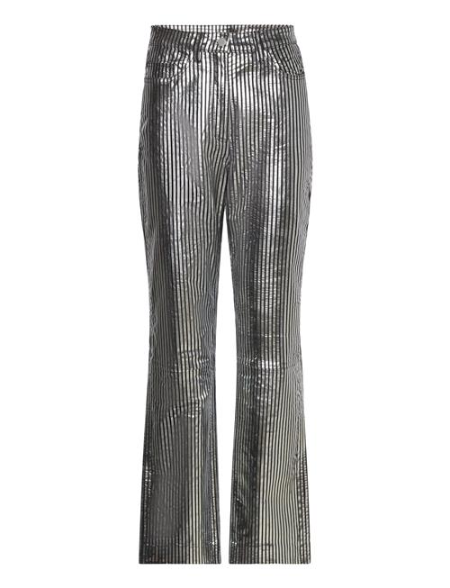 REMAIN Birger Christensen Striped Leather Pants REMAIN Birger Christensen Silver