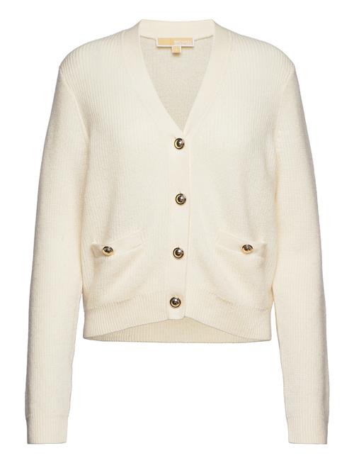 Se Michael Kors Merino V Nk Butn Cardi Michael Kors Beige ved Booztlet