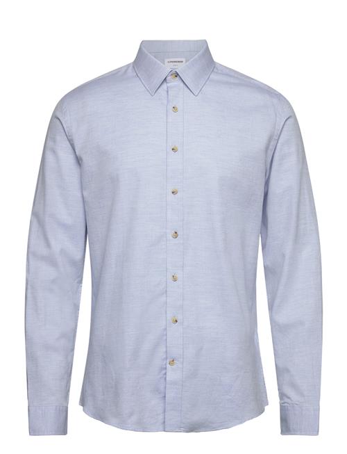 Lindbergh Mélange Herringb Shirt L/S Lindbergh Blue