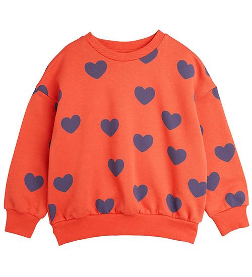 Mini Rodini Mini Rodini Sweatshirt - Hearts Aop - RÃ¸d