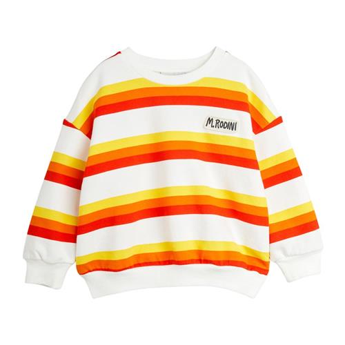 Se Mini Rodini GOTS Stribet Sweatshirt Multifarvet | Hvid | 80/86 cm ved Babyshop