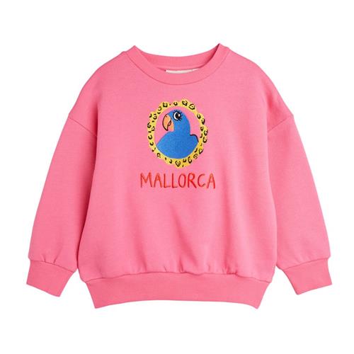 Se Mini Rodini GOTS Parrot Broderet Sweatshirt Lyserød | Lyserød | 92/98 cm ved Babyshop