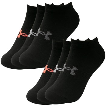 Under Armour Strømper 6P Essential No Show Socks Sort polyester Strl 37/41 Dame