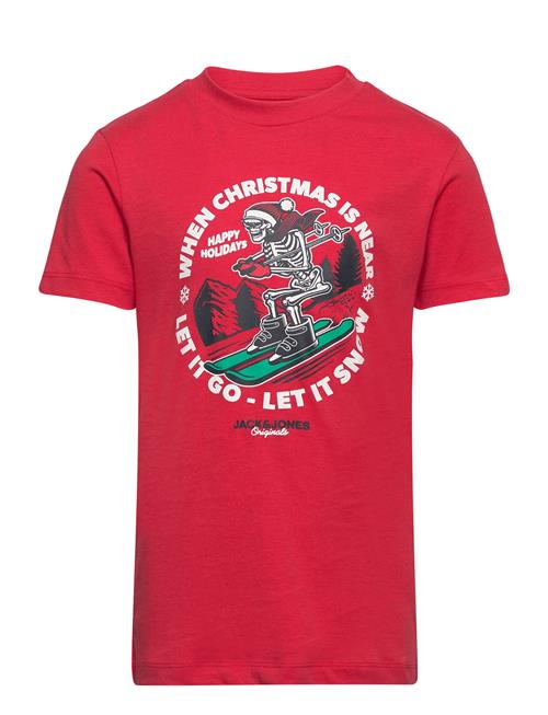 Se Jack & Jones Jorchristmas Skull Tee Ss Crew Neck Jnr Jack & J S Red ved Booztlet