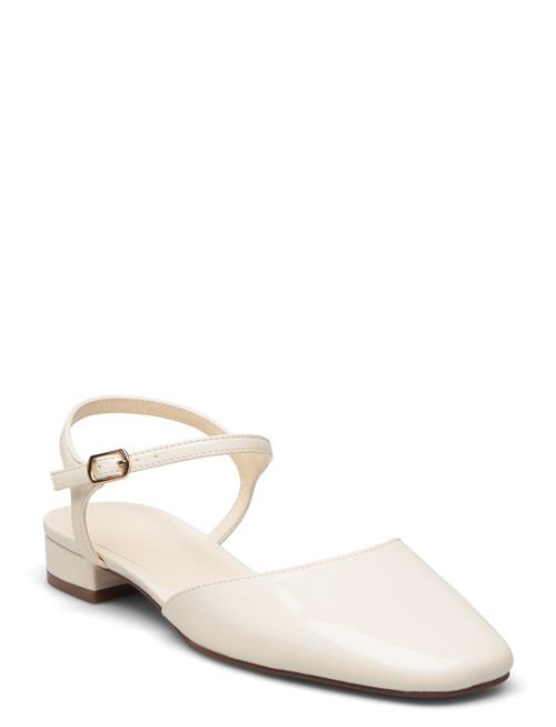 Patent Leather-Effect Slingback Shoes Mango Cream