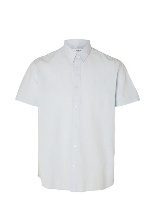 Slhregnew-Linen Shirt Ss Classic W Selected Blue
