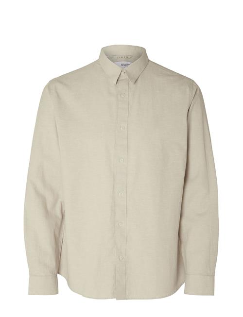 Selected Homme Slhregnew-Linen Shirt Ls Classic Selected Homme Beige