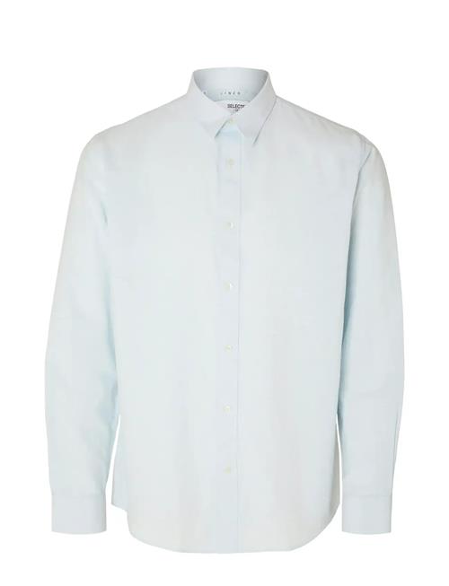 Slhregnew-Linen Shirt Ls Classic W Selected Blue