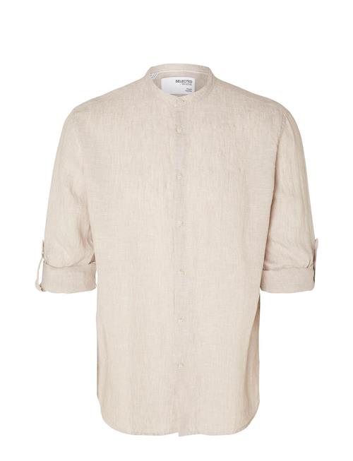 Selected Homme Slhregkylian-Linen Shirt Ls Band B Selected Homme Beige