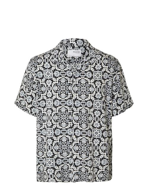 Slhrelax-Vero Shirt Ss Aop Selected Homme Blue